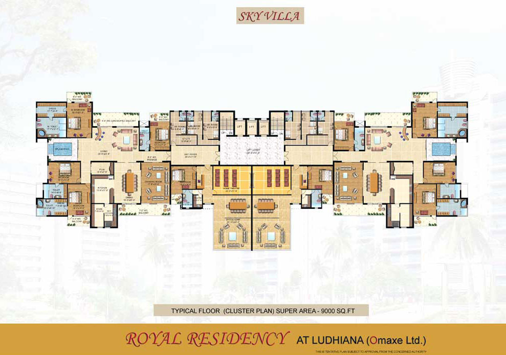 Floor Plans 9000 Sq Ft Size Royal Residency an 