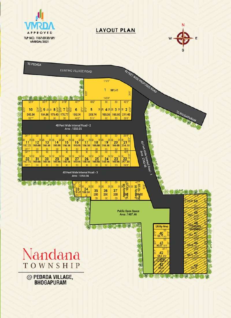 Vuda approved plots for sale @pedada village, bhogapuram