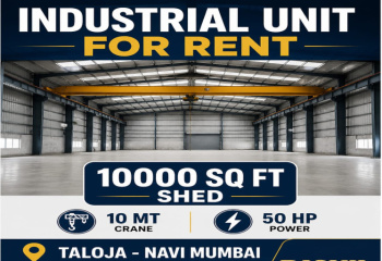WAREHOUSE and GODOWN WITH 10 MT. CRANE FOR RENT IN TALOJA MIDC