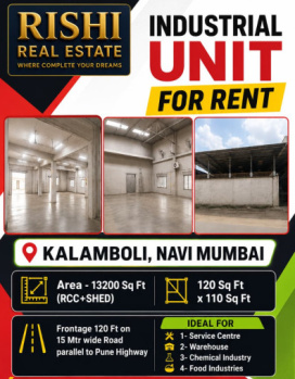 Service Centre / Warehouse / Godown / Chemicals Industry / Food Industries etc. For Rent in Kalamboli, Navi Mumbai