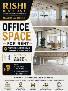 BEST LOCATION OFFICE SPACE FOR RENT IN TURBHE THANE BELAPUR ROAD NAVI MUMBAI