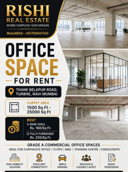 BEST LOCATION OFFICE SPACE FOR RENT IN TURBHE THANE BELAPUR ROAD NAVI MUMBAI
