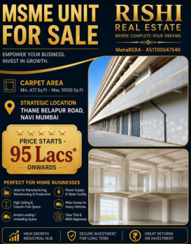 MSME  INDUSTRIAL UNIT FOR SALE IN TURBHE THANE BELAPUR ROAD NAVI MUMBAI BEST OPTION FOR BUSINESS OWNERS