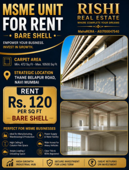 MSME  INDUSTRIAL UNIT FOR RENT IN TURBHE THANE BELAPUR ROAD NAVI MUMBAI BEST OPTION FOR BUSINESS OWNERS