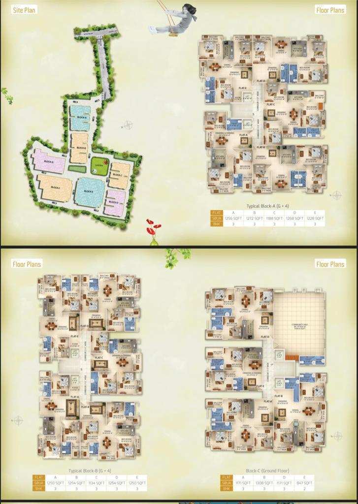 3 BHK Flats & Apartments for Sale in Bahu Bazar, Ranchi (1250 Sq.ft.)