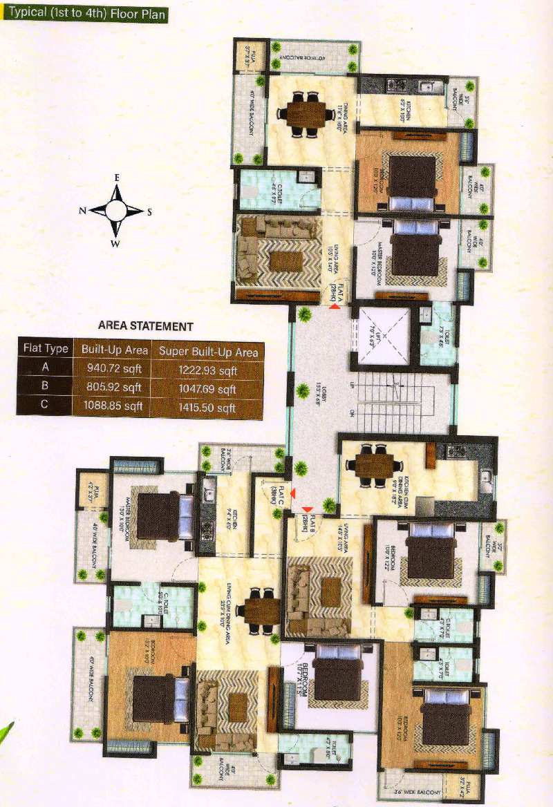 3 BHK Flats & Apartments for Sale in BIT Mesra, Ranchi (1415 Sq.ft.)