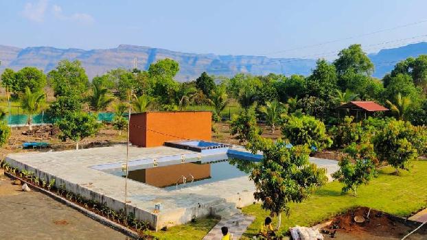 Mountain view 22 Guntha Ready Farmhouse with swimming pool for sale in Karjat.