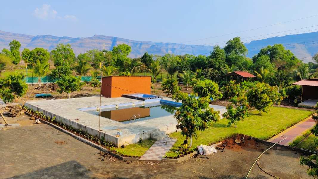 Mountain view 22 Guntha Ready Farmhouse with swimming pool for sale in Karjat.