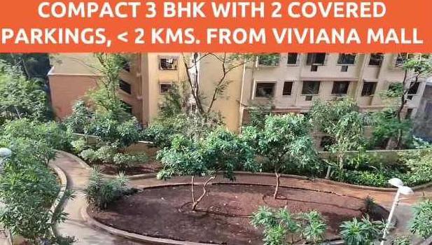 GARDEN FACING FURNISHED 3 BHK WITH 2 COVERED PARKINGS - WALKABLE FROM VIVIANA MALL, THANE.