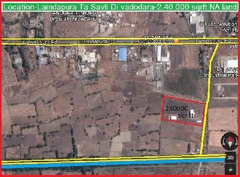 Industrial Land for Sale in Savli Town, Vadodara (240000 Sq.ft.)