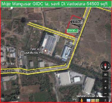 Industrial Land for Sale in Manjusar, Vadodara (54500 Sq.ft.)