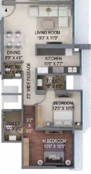 2 BHK Flats & Apartments for Sale in Indira Nagar, Mumbai (1538 Sq.ft.)
