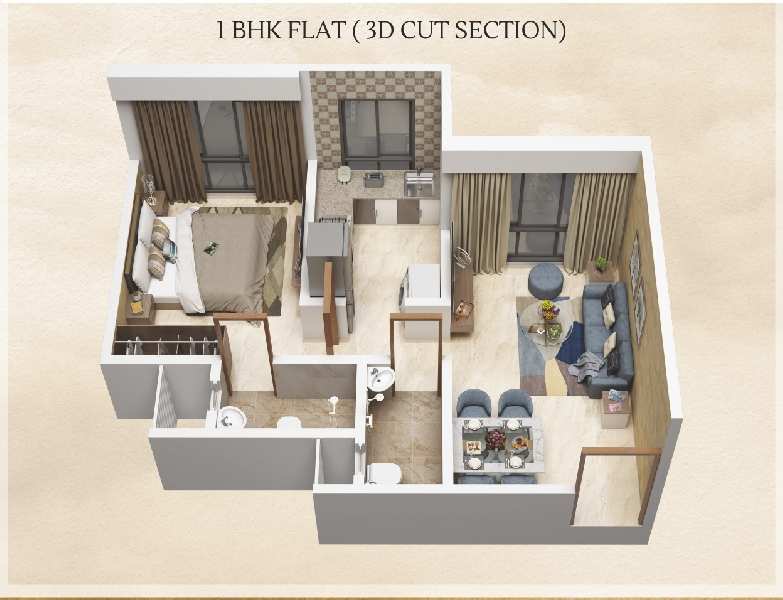 2 BHK Flats & Apartments for Sale in Vikhroli East, Mumbai (983 Sq.ft.)