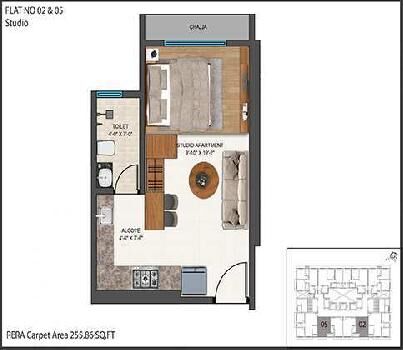1 RK Flats & Apartments for Sale in Vikhroli West, Mumbai (422 Sq.ft.)