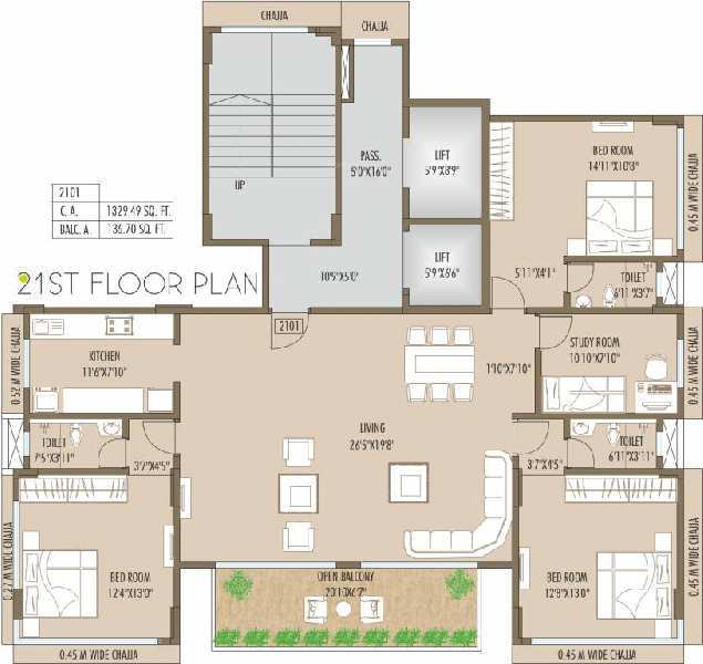 2 BHK Flats & Apartments for Sale in Dadar East, Mumbai (1198 Sq.ft.)