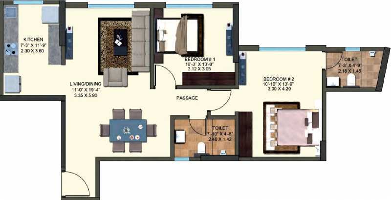 1 BHK Flats & Apartments for Sale in Kanjurmarg East, Mumbai (841 Sq.ft.)