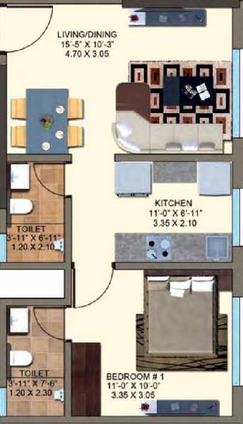 3 BHK Flats & Apartments for Sale in Kanjurmarg East, Mumbai (1582 Sq.ft.)