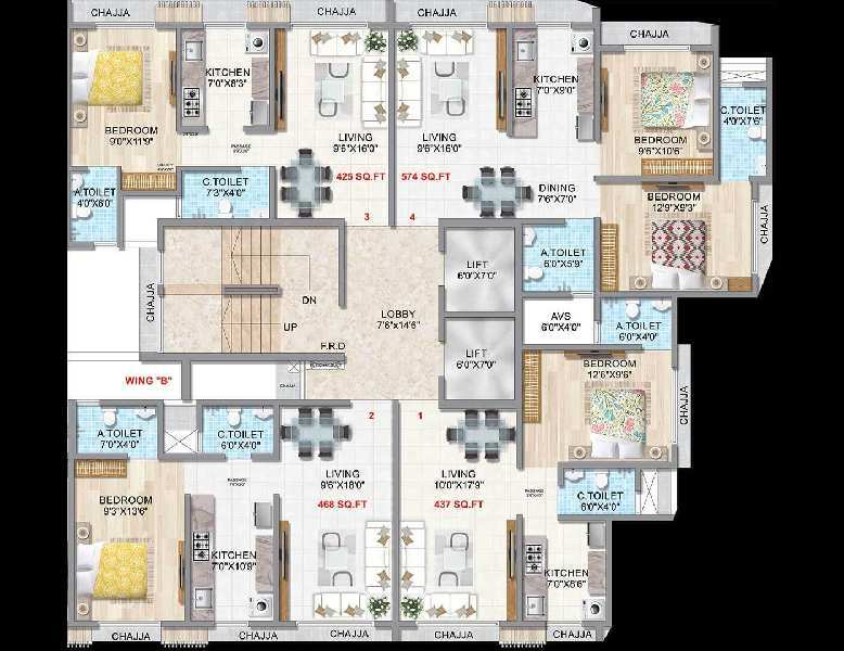 3 BHK Flats & Apartments for Sale in Ghatkopar East, Mumbai (1431 Sq.ft.)