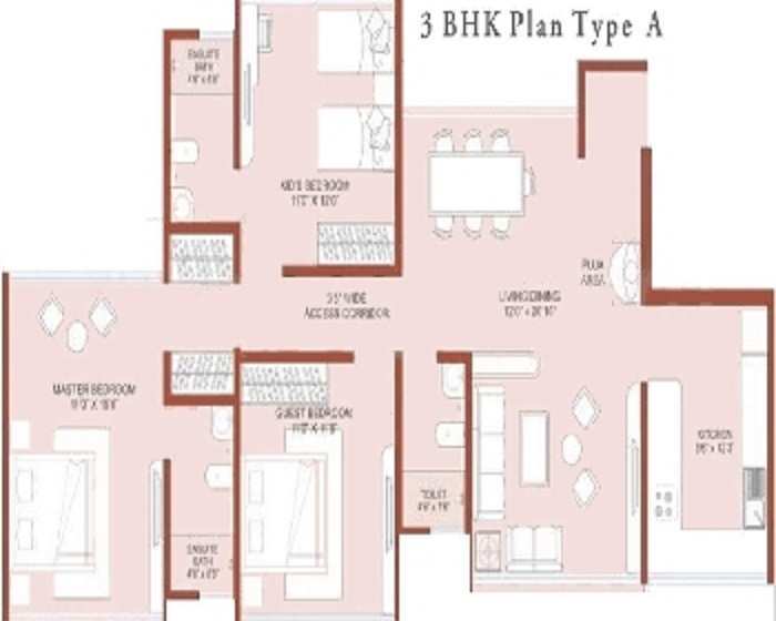 3 BHK Flats & Apartments for Sale in Chembur, Mumbai (1645 Sq.ft.)