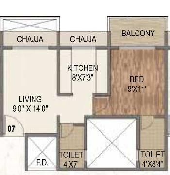 2 BHK Flats & Apartments for Sale in Kharghar, Navi Mumbai (786 Sq.ft.)