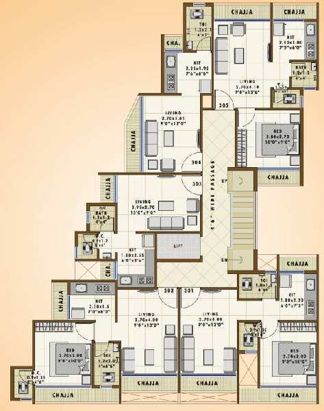 1 BHK Flats & Apartments for Sale in Kamothe, Navi Mumbai (600 Sq.ft.)