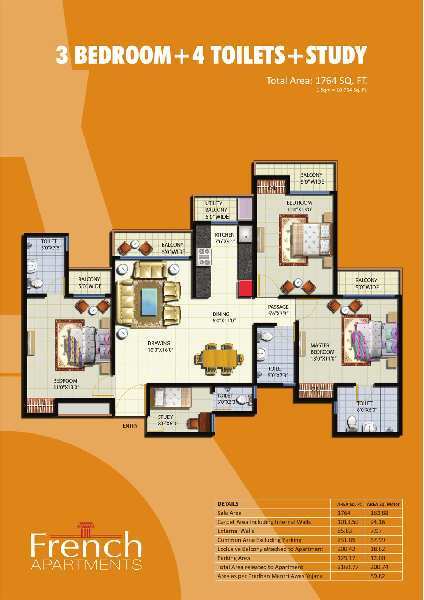 3 BHK Flats & Apartments for Rent in Sector 16B, Greater Noida (1764 Sq.ft.)
