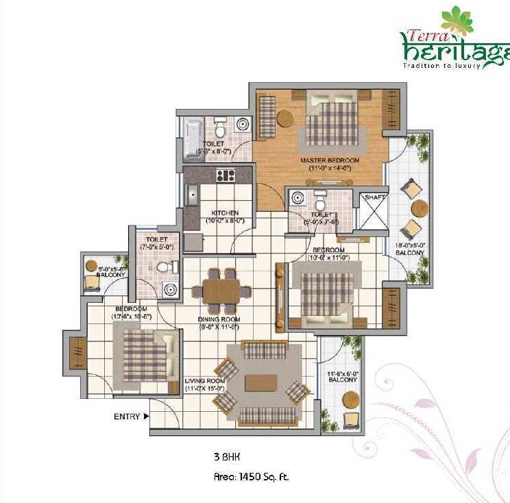 3 BHK Flats & Apartments for Sale in Alwar Bypass Road, Bhiwadi (1350 Sq.ft.)