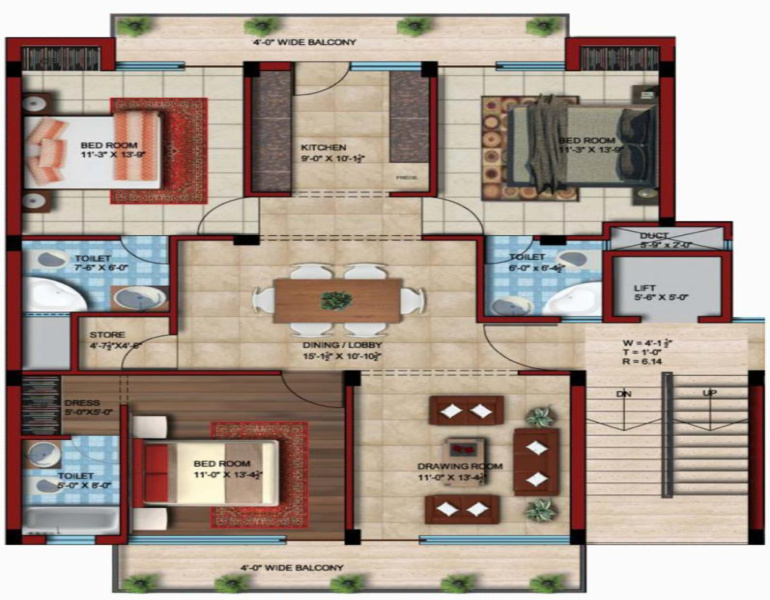 3 BHK Builder Floor for Sale in Sector 113, Mohali (1838 Sq.ft.)