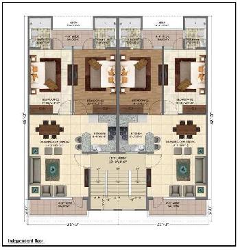 2 BHK Flats & Apartments for Sale in Highland Marg, Zirakpur (1150 Sq.ft.)