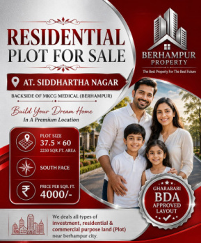 Residential Plot for Sale in Siddharth Nagar, Berhampur (2250 Sq.ft.)