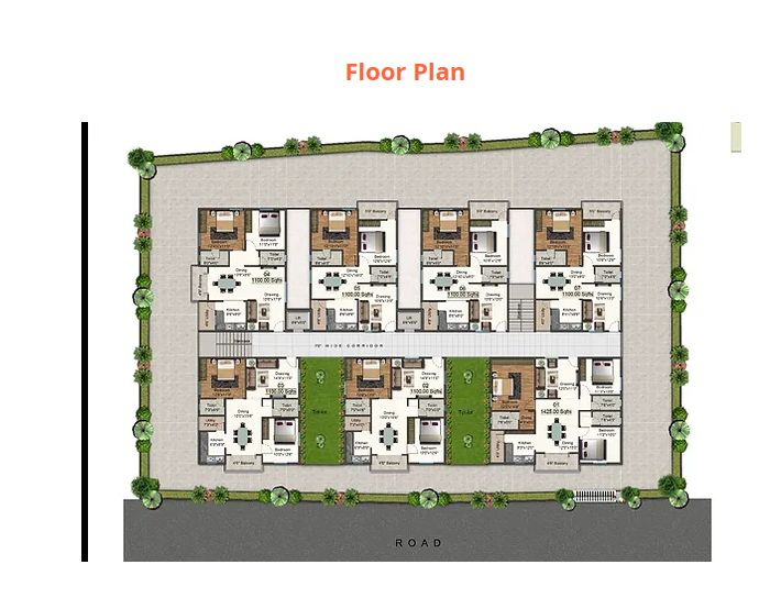2 BHK Flats & Apartments for Sale in Kompally, Hyderabad (1100 Sq.ft.)