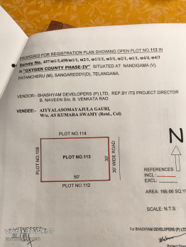 166 SQ.YD PLOT FOR SALE IN NANDIGAMA PATANCHERU