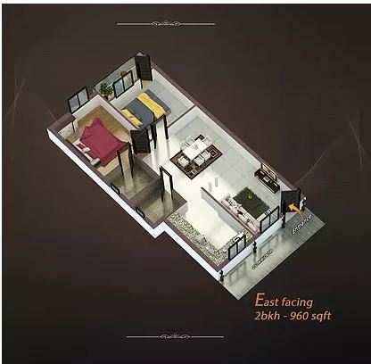 2 BHK Flats & Apartments for Sale in Yapral, Secunderabad (1030 Sq.ft.)