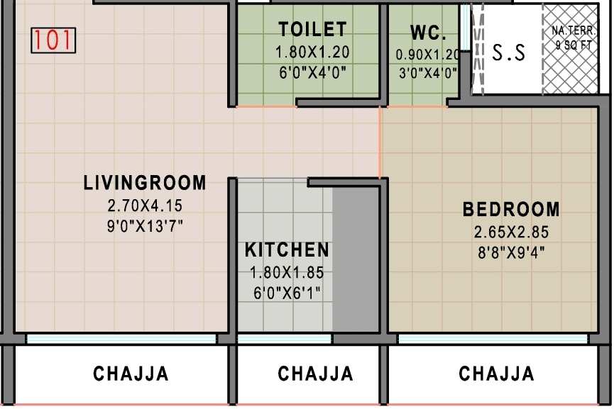 1 BHK Flats & Apartments for Sale in Sector 53 Dronagiri, Navi Mumbai (410 Sq.ft.)