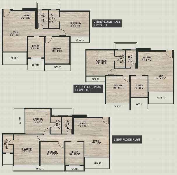 2 BHK Flats & Apartments for Sale in Dronagiri, Navi Mumbai (736 Sq.ft.)