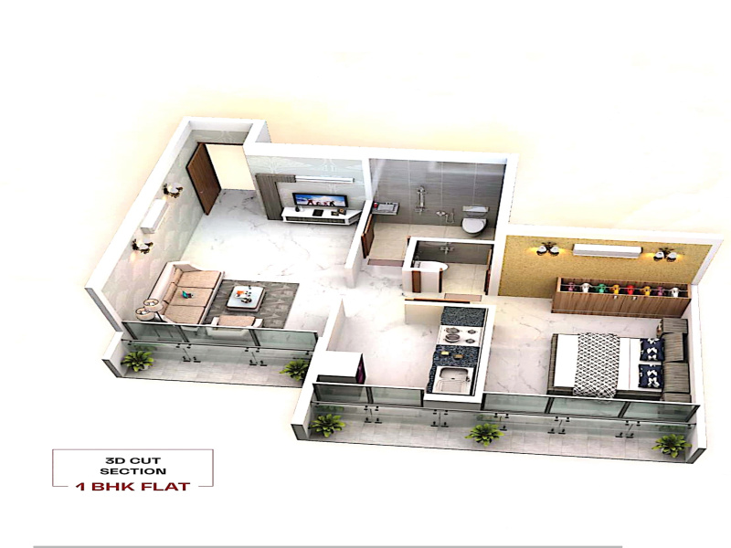 1 BHK Flats & Apartments for Sale in Pushpak Nagar, Navi Mumbai (715 Sq.ft.)