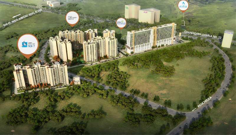 3 BHK Flats & Apartments for Sale in Zirakpur (1350 Sq.ft.)