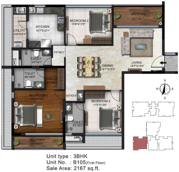 Flats & Apartments for Sale in Koramangala, Bangalore (2286 Sq.ft.)