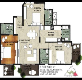 3.5 BHK Flats & Apartments for Sale in Jakkur, Bangalore (1813 Sq.ft.)