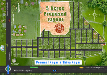 •	Residential Dtcp & Rera Plots for sale in Perumal Nagar – Siva Nagar at Thakkolam Town