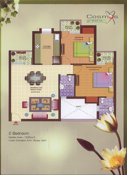 2 BHK for sale at Cosmos Greens, Bhiwadi