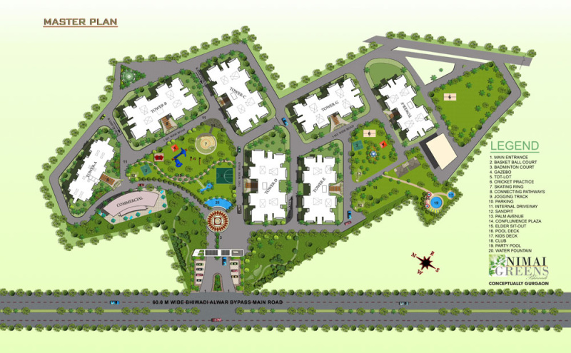2 BHK Flats & Apartments for Sale in Alwar Bypass Road, Bhiwadi (1234 Sq.ft.)
