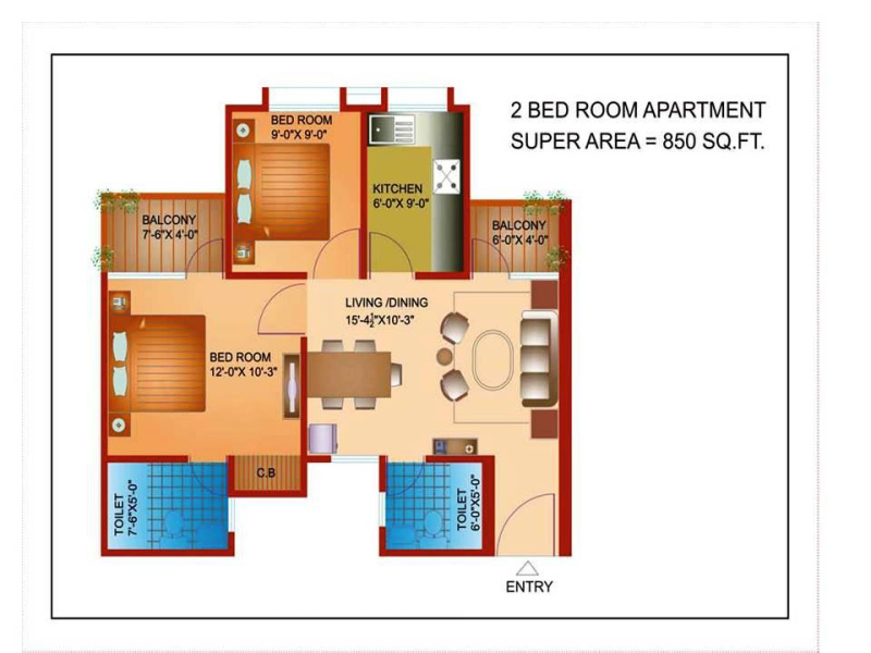 2 BHK apartment available for sale in Avalon Residency, Bhiwadi