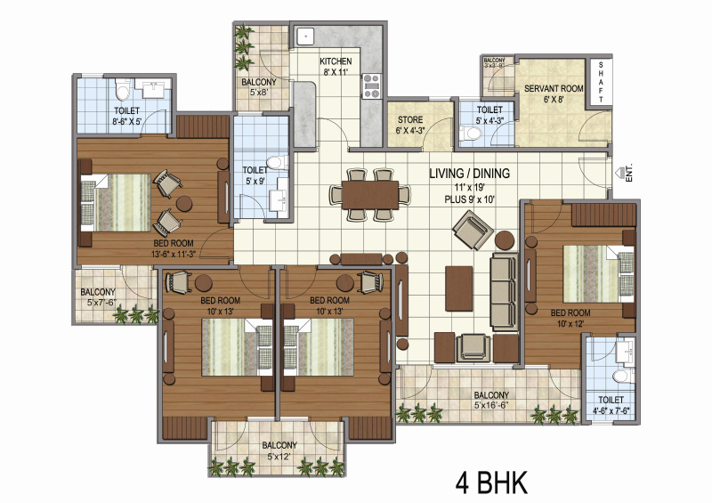 4 BHK apartment available for sale in Terra Elegance, Bhiwadi