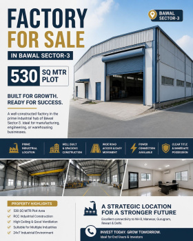 Factory / Industrial Building for Sale in Bawal, Rewari (530 Sq. Meter)