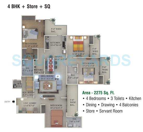 READY TO MOVE 4BHK+SERVANT APARTMENT AVAILABLE FOR SALE