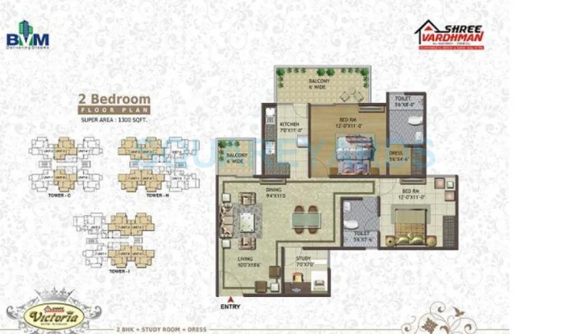 3 BHK Flats & Apartments for Sale in Sector 70, Gurgaon (1950 Sq.ft.)