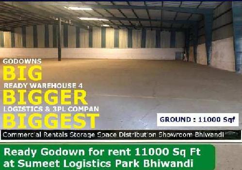 11000 Sq.ft. Warehouse/Godown for Rent in Bhiwandi, Thane