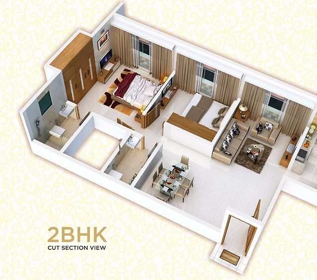 1 bhk with master bed in mira road