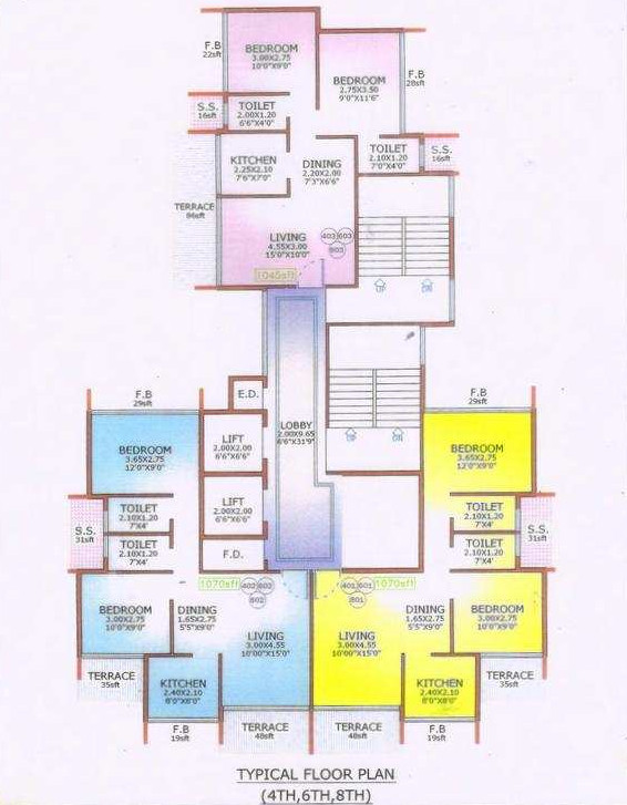 2 bhk Flat for Sale Carpet 800 Sq.ft.